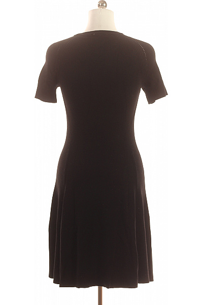 LACOSTE Černé viskózové žebrované krátké šaty úpletové denní Vel. 36 | LACOSTE | obrázek 3