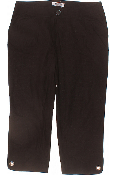 marella Dámské bavlněné černé tříčtvrteční kalhoty s knoflíky a očky Velikost DE 42 | marella | obrázek 2