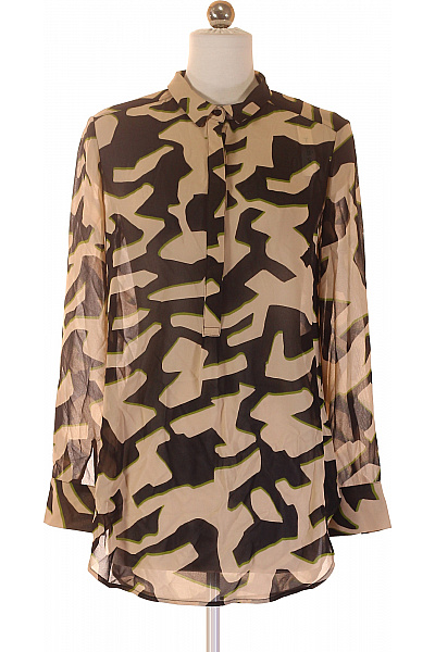 COMMA Dámská Halenka S Dlouhým Rukávem A Potiskem Béžová Velikost 34