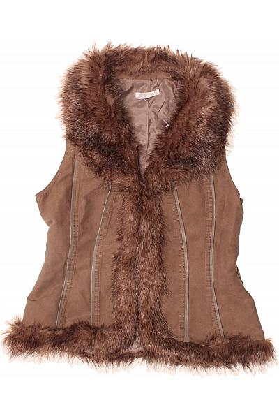 PROMOD Dámská hnědá teplá vesta kožešinová chlupatá zimní Vel. 38 | PROMOD | obrázek 2