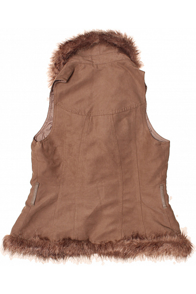 PROMOD Dámská hnědá teplá vesta kožešinová chlupatá zimní Vel. 38 | PROMOD | obrázek 3