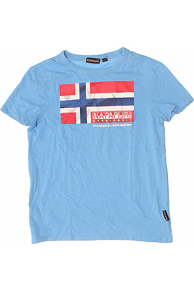 NAPAPIJRI Dětské chlapecké modré tričko s norským vlajkovým potiskem | NAPAPIJRI | obrázek 2