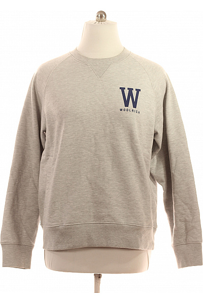 Woolrich Pánská bavlněná polyesterová šedá mikina přes hlavu crewneck s potiskem Vel. xl | Woolrich | obrázek 2
