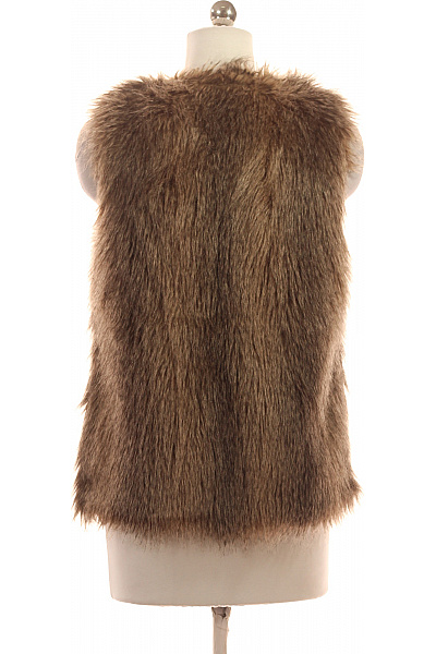 HM  Dámská hnědá chlupatá kožešinová vesta bez rukávů teplá Vel. 36 | HM  | obrázek 3
