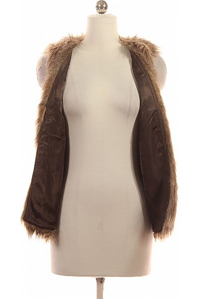 HM  Dámská hnědá chlupatá kožešinová vesta bez rukávů teplá Vel. 36 | HM  | obrázek 4