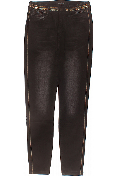 DESIGUAL Dámské Džíny Skinny S Kamínky A Vysokým Pasem Vel. 24
