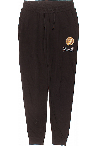 Dámské černé Tepláky S Potiskem Sportovní Volnočasové Pohodlné S Kapsami Velikost XS