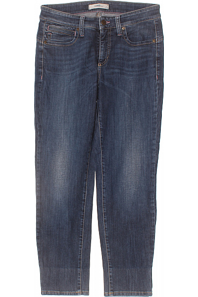 CAMBIO Dámské Bavlněné Modré Džíny Strečové Seprané Slim Fit Zkrácené Vel. EU 38