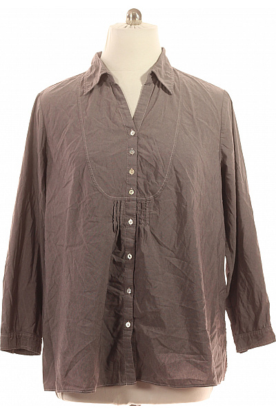 Ulla Popken Dámská Hnědá Košile Dlouhý Rukáv Ležérní Volná Vel. 50/52 | Ulla Popken | obrázek 2