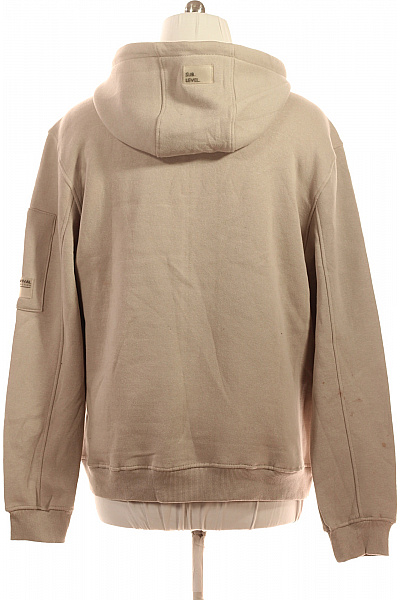 Sublevel Pánská béžová streetwear mikina s kapucí klokaní kapsou a zipy Vel. XXL | Sublevel | obrázek 2