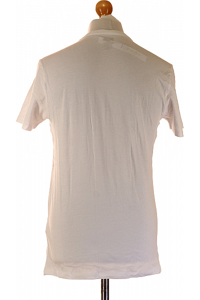 DIESEL Pánské bavlněné bílé tričko s krátkým rukávem basic s nápisem Vel. m | DIESEL | obrázek 3