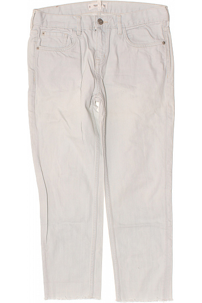 MANGO Dámské Džíny Světle Modré Zkrácené Boyfriend Seprané S Kapsami Vel. M