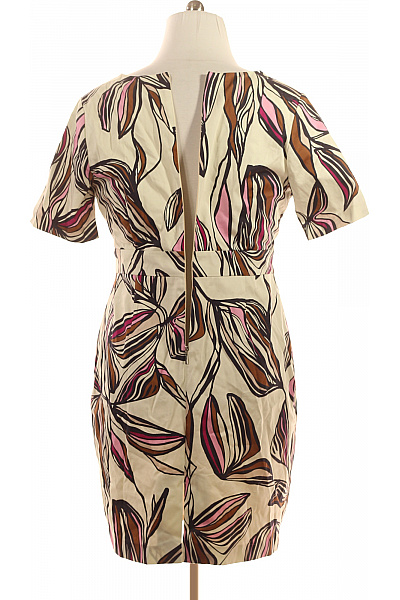 COMMA Pouzdrové šaty zavinovací s krátkým rukávem květované béžové hnědé Velikost 46 | COMMA | obrázek 2