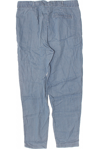 OBJECT Dámské lyocellové volné kalhoty modré ležérní s gumou v pase Vel. 38 | OBJECT | obrázek 3