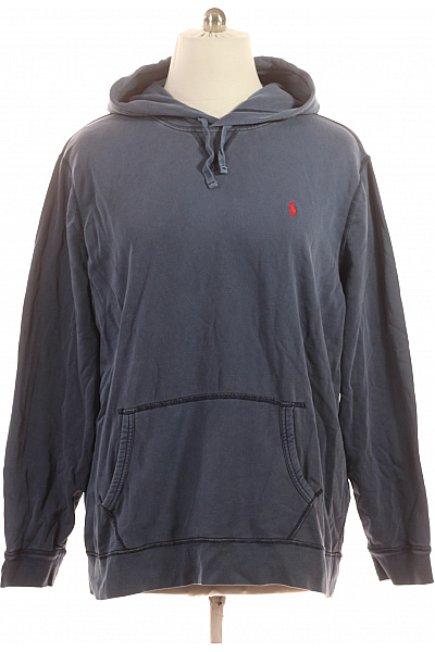 Ralph Lauren Pánská modrá mikina s kapucí přes hlavu klokaní kapsou jednobarevná Vel. XXL | Ralph Lauren | obrázek 2