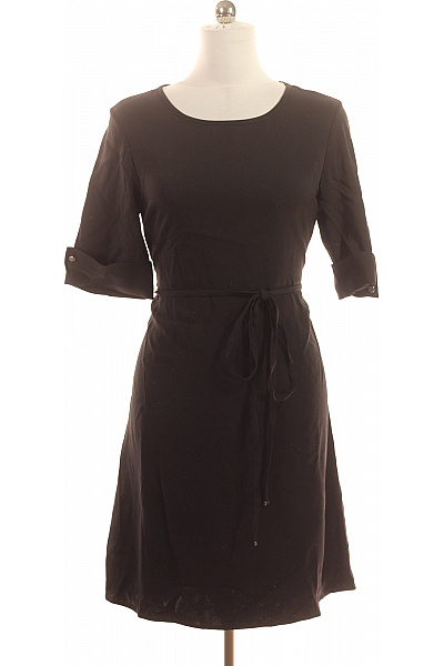 Hugo Boss Černé viskózové letní šaty s páskem jednoduché ke kolenům Velikost DE 38 | Hugo Boss | obrázek 2