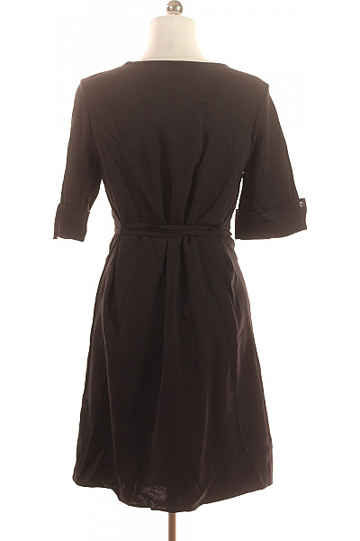 Hugo Boss Černé viskózové letní šaty s páskem jednoduché ke kolenům Velikost DE 38 | Hugo Boss | obrázek 3