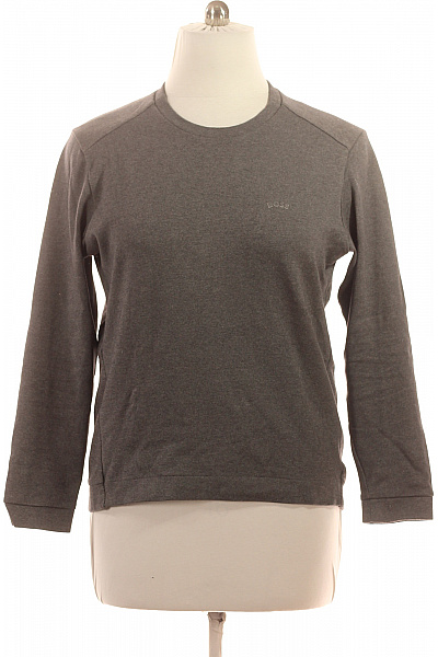Hugo Boss Pánská bavlněná mikina šedá jednobarevná crewneck s dlouhým rukávem Vel. L | Hugo Boss | obrázek 2