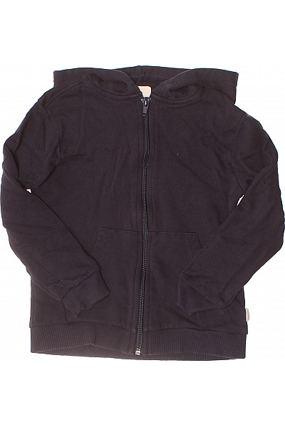 minymo Dětská Chlapecká Černá Mikina Zip Kapuce Bavlněná Klokaní Kapsa Vel. 110 | minymo | obrázek 2