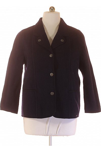 Dámský Kabát Vlněný Modrý GIESSWEIN Second Hand Vel. 44