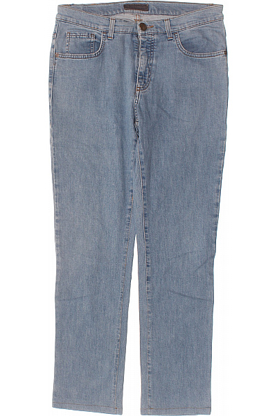 Trussardi Dámské Modré Seprané Džíny Rovné Klasické S Kapsami Vel. EU 44