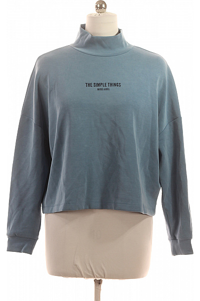 MARC AUREL Dámský Modrý Crop Top S Dlouhým Rukávem A Nápisem Basic Velikost 38
