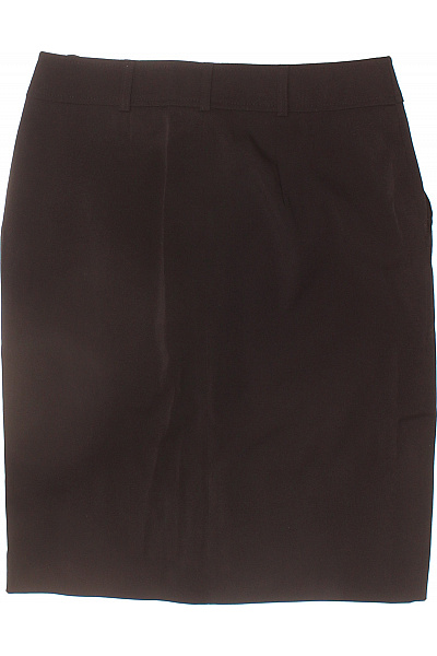 APART Dámská tmavě hnědá pouzdrová elegantní sukně business ke kolenům s knoflíky Vel. 36 | APART | obrázek 3