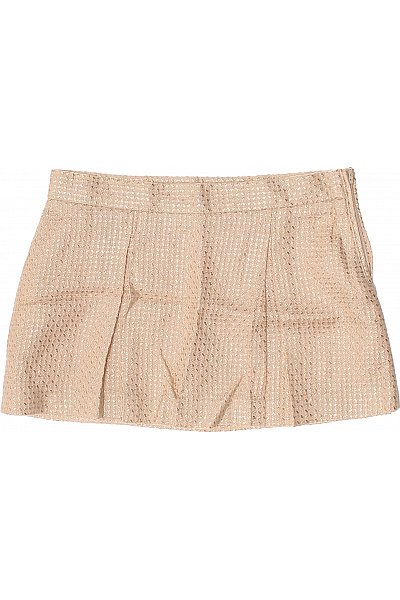 BENETTON Dámská béžová akrylová mini sukně vzorovaná plisovaná elegantní Vel. EU 2XL | BENETTON | obrázek 2