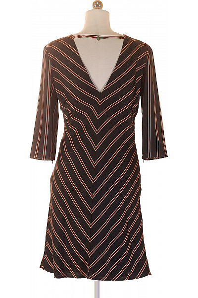 LIU JO Černé šaty s proužkem zavinovací midi elegantní na denní nošení Vel. 36 | LIU JO | obrázek 3