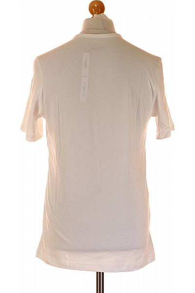 Hugo Boss Pánské bílé tričko s krátkým rukávem a kulatým výstřihem basic s nápisem Vel. l | Hugo Boss | obrázek 3