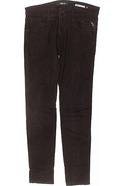 REPLAY Pánské Rovné Džíny ANBASS černé Seprané Velikost 34