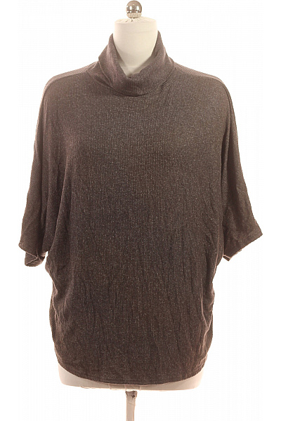 Hnědá pletená halenka se stojáčkem a krátkým rukávem Velikost EU 40/42 | Unimoda | obrázek 2