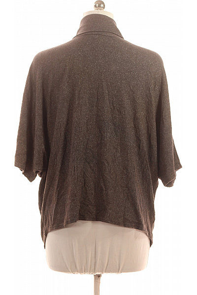 Hnědá pletená halenka se stojáčkem a krátkým rukávem Velikost EU 40/42 | Unimoda | obrázek 3