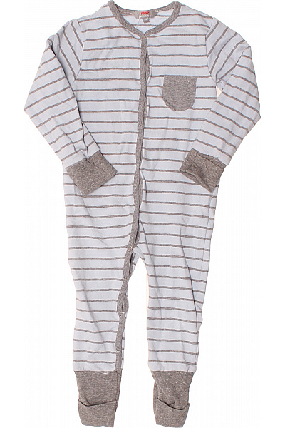 Kanz Dětské Kojenecké Body Pruhované SvětleModré Šedé Dlouhý Rukáv Zapínání Velikost 9 Mesicu