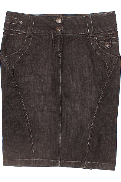 HALLHUBER Dámská džínová sukně ke kolenům s kapsami šedá Velikost EU 36 | HALLHUBER | obrázek 2