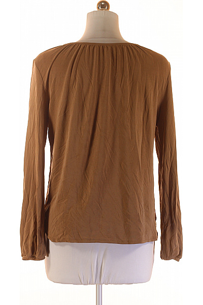 Summum Dámské hnědé tričko dlouhý rukáv s kulatým výstřihem a rozparkem Vel. m | Summum | obrázek 2