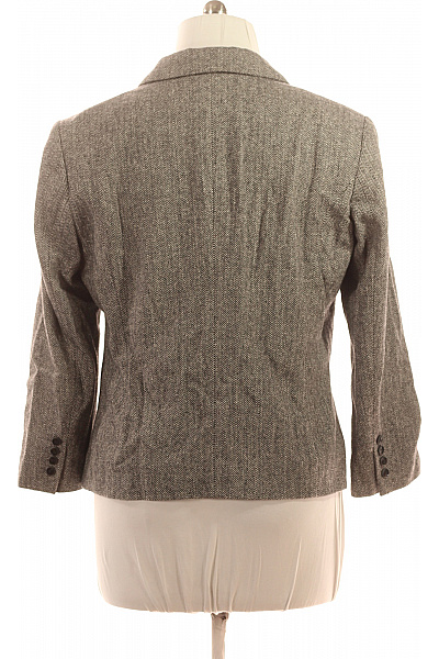 Franco Callegari Teplé šedé vlněné sako dámské dvouřadé s 3/4 rukávem herringbone Vel. 46 | Franco Callegari | obrázek 3