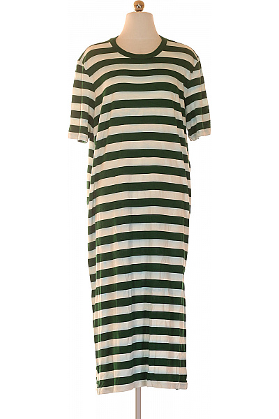 Marc O´Polo Zelené Pruhované Tričkové šaty Letní Volnočasové Viskózové Vel. XL