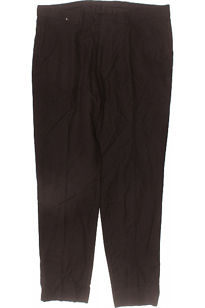 LAWRENCE GREY Pánské polyesterové oblekové kalhoty tmavě hnědé rovné ležérní business Velikost XL | LAWRENCE GREY | obrázek 2