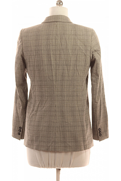 HM  Dámský dvouřadý polyesterový blejzr béžový károvaný elegantní business Velikost 38 | HM  | obrázek 2