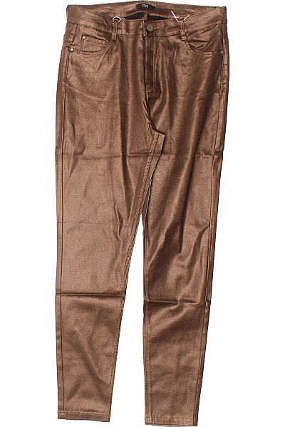 Canda Dámské Hnědé Lesklé Skinny Džíny S Kapsami Vel. 40