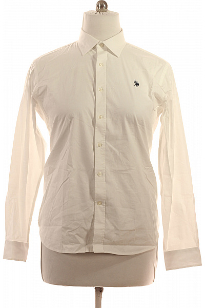 U.S.POLO ASSN. Bavlněná bílá košile s dlouhým rukávem slim fit s výšivkou elegantní Velikost l | U.S.POLO ASSN. | obrázek 2