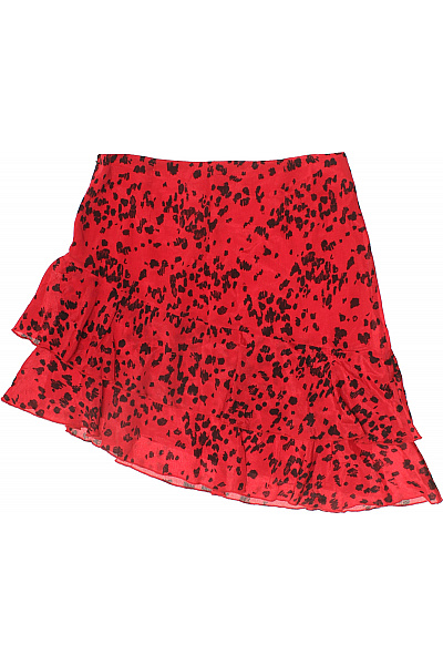 VILA Červená polyesterová mini sukně vzorovaná asymetrická s volánky Vel. M | VILA | obrázek 3