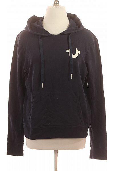 True Religion Pánská Tmavě Modrá Mikina S Kapucí Přes Hlavu Streetwear Velikost XXL