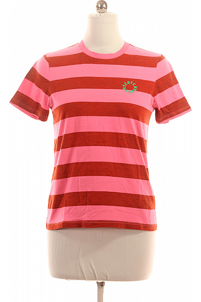 Scotch & Soda Dámské tričko s krátkým rukávem a potiskem růžové pruhované bavlněné Vel. S | Scotch & Soda | obrázek 2