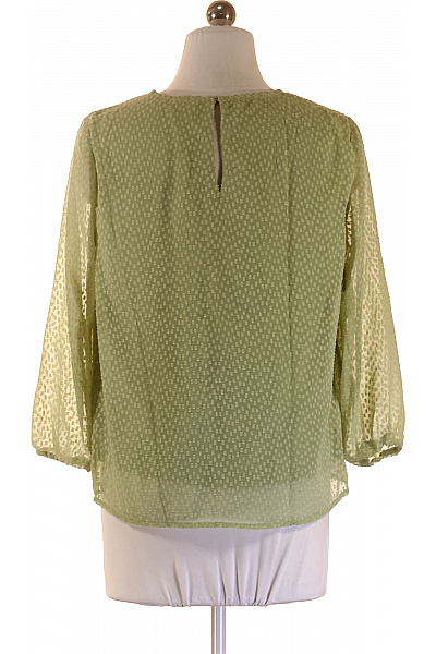 Zelená halenka s krátkým rukávem a puntíkovaným vzorem Vel. L | Unimoda | obrázek 3