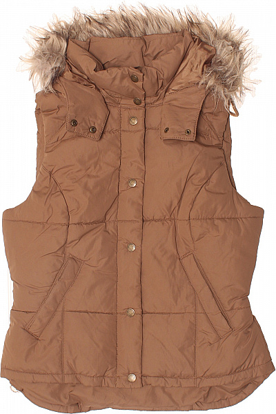 L.O.G.G. Dámská prošívaná teplá vesta s kapucí hnědá Velikost 40 | L.O.G.G. | obrázek 2