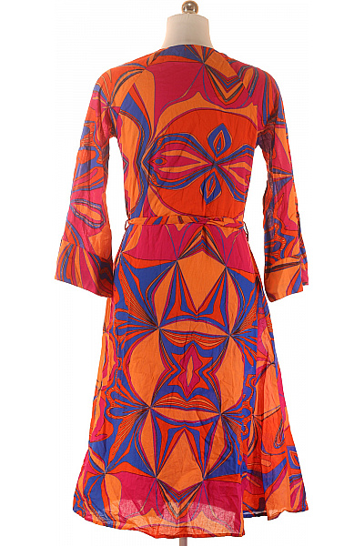 erfurt letní zavinovací šaty s páskem květované oranžové Vel. M | erfurt | obrázek 3