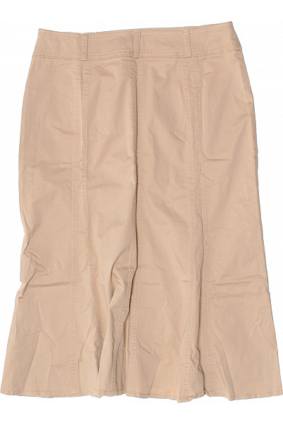 GERRY WEBER Dámská bavlněná béžová áčková sukně ke kolenům rozšířená Vel. EU 38 | GERRY WEBER | obrázek 3