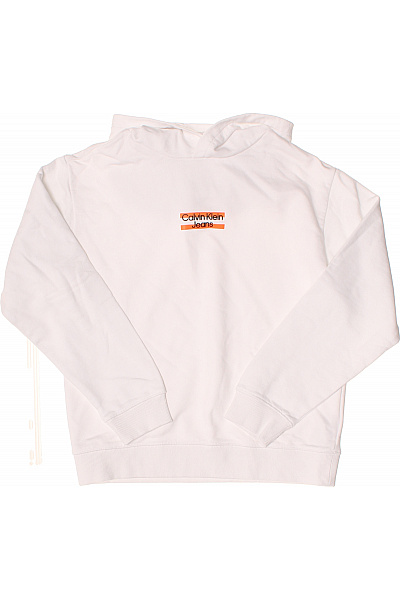 Calvin Klein Dětská Chlapecká Mikina S Potiskem Bílá Velikost 14